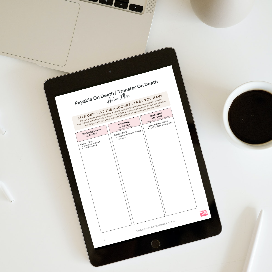 Thank Me Later: Payable On Death / Transfer On Death Action Plan